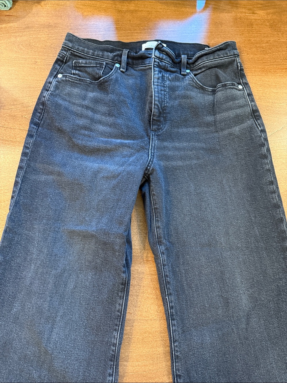 LOFT Straight Leg Jeans in Washed Black